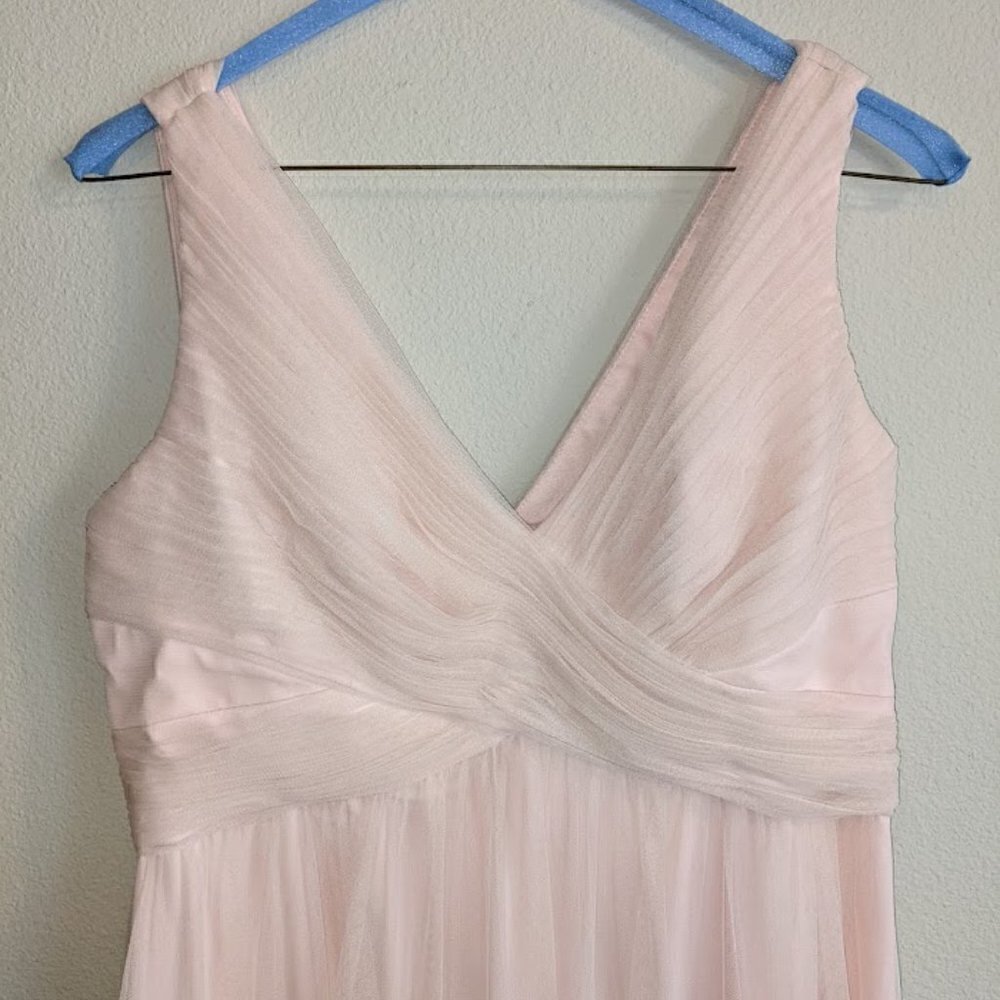Anthro BHLDN Hitherto Blush Pink Tulle Dress Bridesmaid Wedding Women's sz 6 - Picture 4 of 8